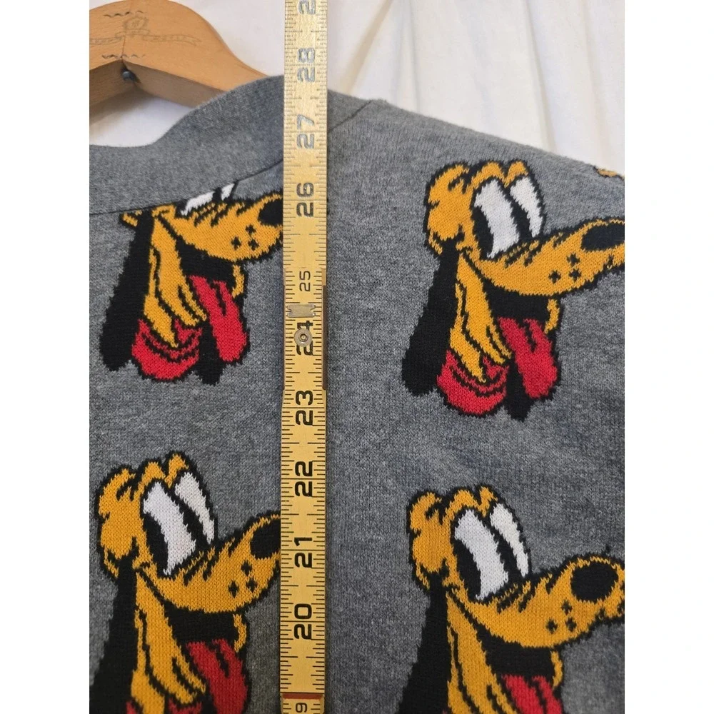 Disney Store Pluto Dog 90th Anniversary Varsity Grey Cardigan Adult